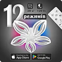 Люстра світлодіодна 517 Light 3color з пультом 120 Вт Білий (01427)