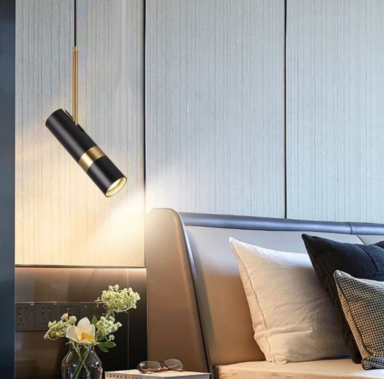 Чорний поворотний підвісний світильник із спотом S167/1 BK+AB, фото 1