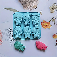 Силіконова форма для печива цукерок на Різдво SAM-6877 синій