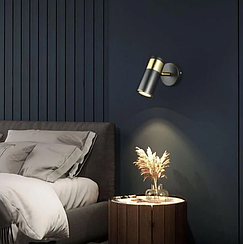 Бра зі спотом у чорно-латунному корпусі WS166/1BK+AB