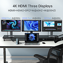 Хаб Док станція Acasis DS-7A15 15 в 1 з підставкою USB Type-C концентратор  для ноутбука комп'ютера 15 портів, фото 4