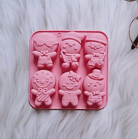 Силіконова форма для печива цукерок на Різдво SAM-6890 рожевий