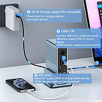 Хаб Док станція Acasis DS-7A15 15 в 1 з підставкою USB Type-C концентратор  для ноутбука комп'ютера 15 портів, фото 7