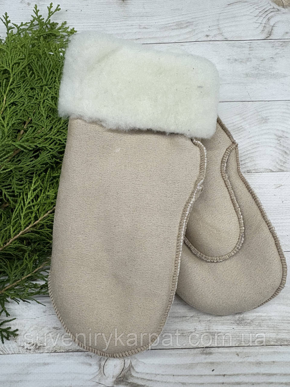 Рукавички жіночі з овечої шерсті, фото 1