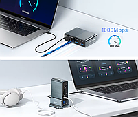 Хаб Док станція Acasis DS-7A15 15 в 1 з підставкою USB Type-C концентратор  для ноутбука комп'ютера 15 портів, фото 9