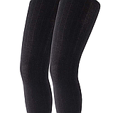 Колготки дитячі зимові (пряжа з вовною) 146-152 ТМ Duna "Дюна" (колготи дитячі в рубчик) 4467-1889-чорний, фото 3