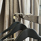 Плічка дерев'яні широкі чорного кольору з антиковзною поперечиною 45см, фото 4