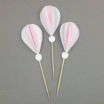 Вафельний декор Повітряні кулі рожеві— 3 шт.