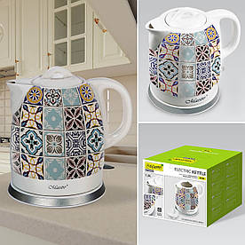 Електричний чайник Maestro MR-066-PORTO, 1.5 л, 1200 Вт, керамічний корпус, індикатор рівня води, авто вимкнення