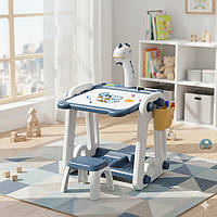 Столик-проєктор мольберт дитячий 2в1 (магнітний столик для малювання з проєктором) синій (YM2210-210A)