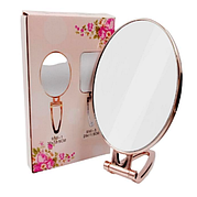 Дзеркало косметичне настільне 6 дюймів для щоденного макіяжу Овальна Рожеве золото