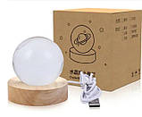 Декоративний акриловий нічник кришталевий 3D куля тепле світло 6см космос від USB, фото 6