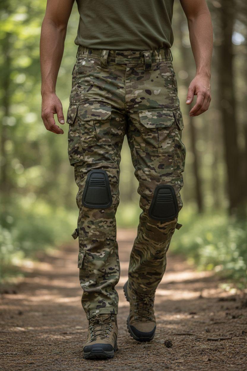 Штани з наколінниками, тактичні штани мультикам ріп-стоп, чоловічі тактичні штани з наколінниками мультикам, фото 1