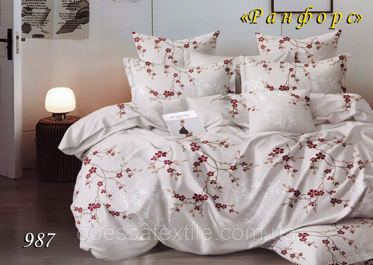 Двоспальне постільна білизна ТЕТ-А-ТЕТ 987 ранфорс, фото 1