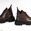 Круті асиметричні черевики на флісі натуральна шкіра колір Шоколад, фото 6