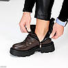 Круті асиметричні черевики на флісі натуральна шкіра колір Шоколад, фото 7