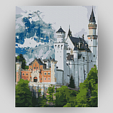 Картина за номерами Казковий замок Нойшванштайн 40x50 см, набір з пензликами і фарбами, складність 4/5, подарунок BS34842, фото 2