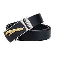 Ремінь Чоловічий Класичний Чорний PU-Шкіра 3.8 см з Металевою Пряжкою | Для Джинсів / Ділового Стилю