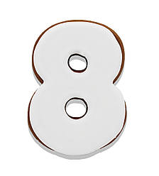 Пряник медово-імбирний у формі цифри "8" топер на торт 10см 50г