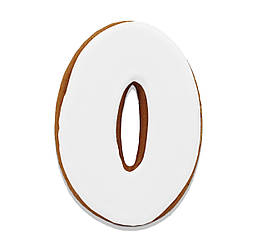 Пряник медово-імбирний у формі цифри "0" топер на торт 10см 45г