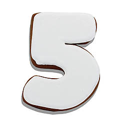 Пряник медово-імбирний у формі цифри "5" топер на торт 10см 45г