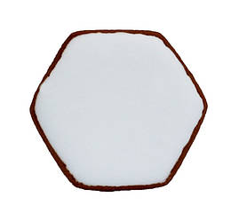 Пряник медово-імбирний з індивідуальним харчовим друком, форма "Шестикутник" 6.5*6.5см 23г