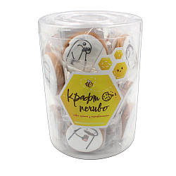 Тубус подарунковий: медово-імбирні мініпряники з харчовим друком, серія "Чіназес", з передбаченням, "Крафт Печиво", 17 г/шт, 27