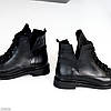 Чорні дизайнерські зимові черевики натуральна шкіра низький хід, фото 2