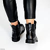 Чорні дизайнерські зимові черевики натуральна шкіра низький хід, фото 8