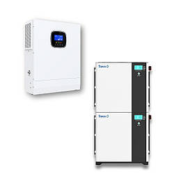 Система на 10 кВтг (потужність 12кВт) 611420 Гібридний інвертор 12кВт 3 фази Tervix Pro Line S1 шт + 621041 АКБ LiFePO 2шт