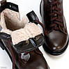 Дизайнерські зимові черевики колір Шоколад натуральна шкіра низький хід, фото 8