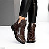 Дизайнерські зимові черевики колір Шоколад натуральна шкіра низький хід, фото 3