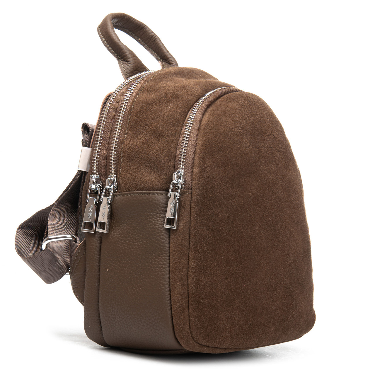 Жіночий рюкзак замш шкіра 2058 khaki. Купити жіночі рюкзаки гуртом і в роздріб із натуральної шкіри в Україні, фото 1