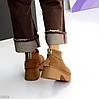 Модні уггі з манжетом на товстій підошві колір Camel, фото 2