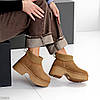 Модні уггі з манжетом на товстій підошві колір Camel, фото 8