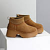 Модні уггі з манжетом на товстій підошві колір Camel, фото 9