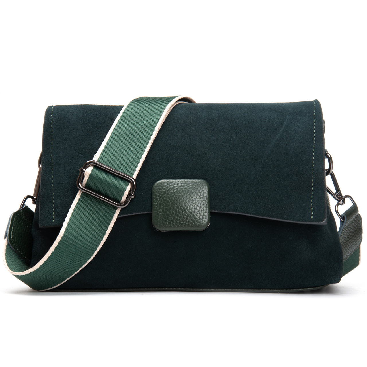 Сумка Женская Классическая замш  99115-1 green Купити жіночі сумки гуртом і в роздріб із натуральної шкіри в Україні
