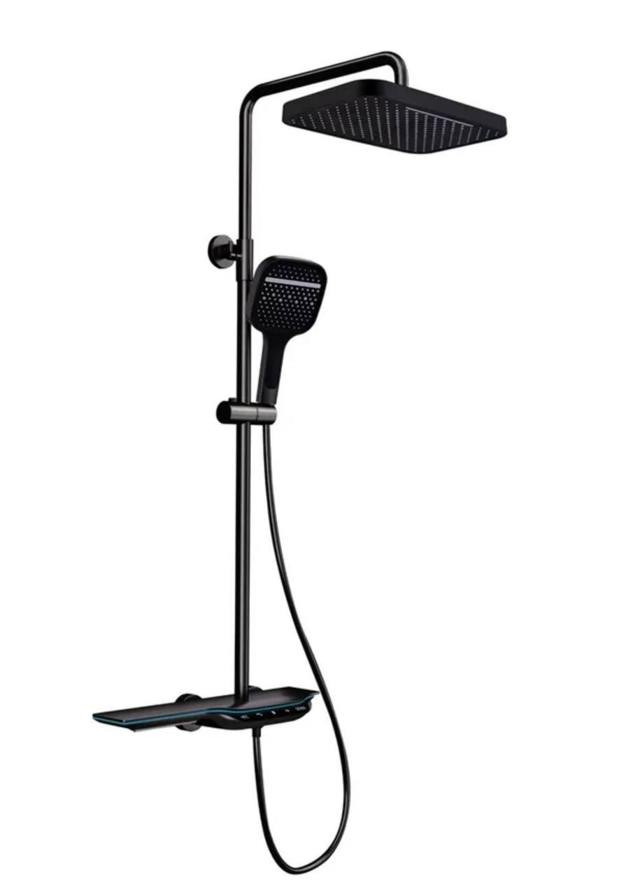 Душова колона з термостатичним змішувачем MIXXUS PREMIUM SPACE-009-J BLACK з кнопковим перемикачем, фото 1