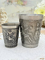 Два олов'яні келиха в різному розмірі, харчове олово, Німеччина, Ласкова господиня