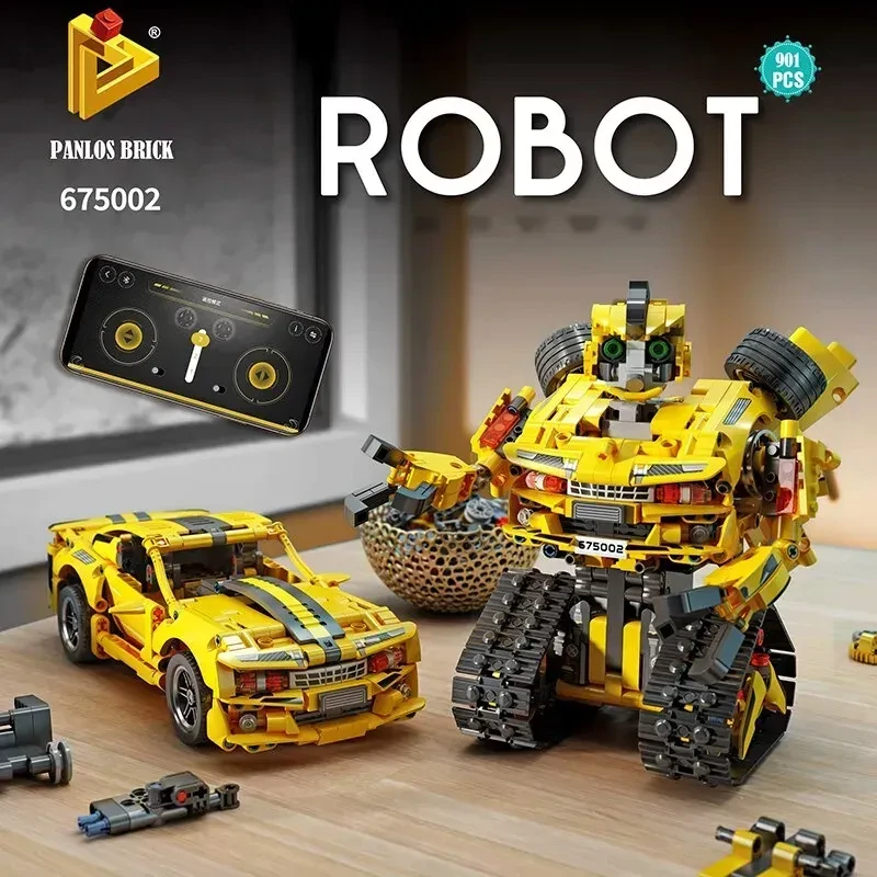 Конструктор 675002 Трансформер Бамблбі 2 в 1 на радіокеруванні 901 деталь Robot Bumblebee, фото 1