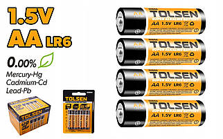 Батарейки 4 шт АА Super Alkaline Tolsen 60004