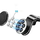 Магнітний Автомобільний Тримач Dolanbia (Чорний) | На Дефлектор / Вентиляційну Решітку, фото 3