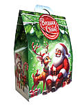 Новорічна упаковка для цукерок до 600 г Зелена сумка, фото 2