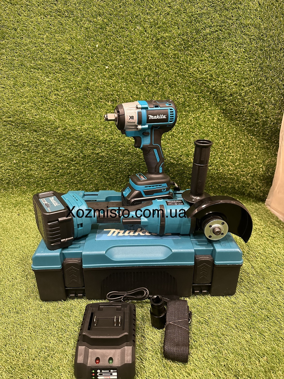 Акумуляторний набір Makita 2в1 48V 6Ah гайковерт DTW385 та болгарка DGA506ZPRO безщітковий, фото 1