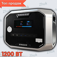 Зарядна станція Zegor YC1200 LiFePO4 1200Вт портативна електростанція з чистою синусоїдою бездротова зарядка для дому кемпінгу