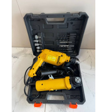 Набір інструментів 2в1 Жовтий Дриль Болгарка, фото 1