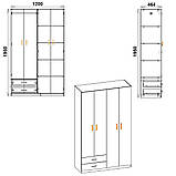 Шафа для речей Компаніт 14 120х46.4х195 см Бук, фото 2