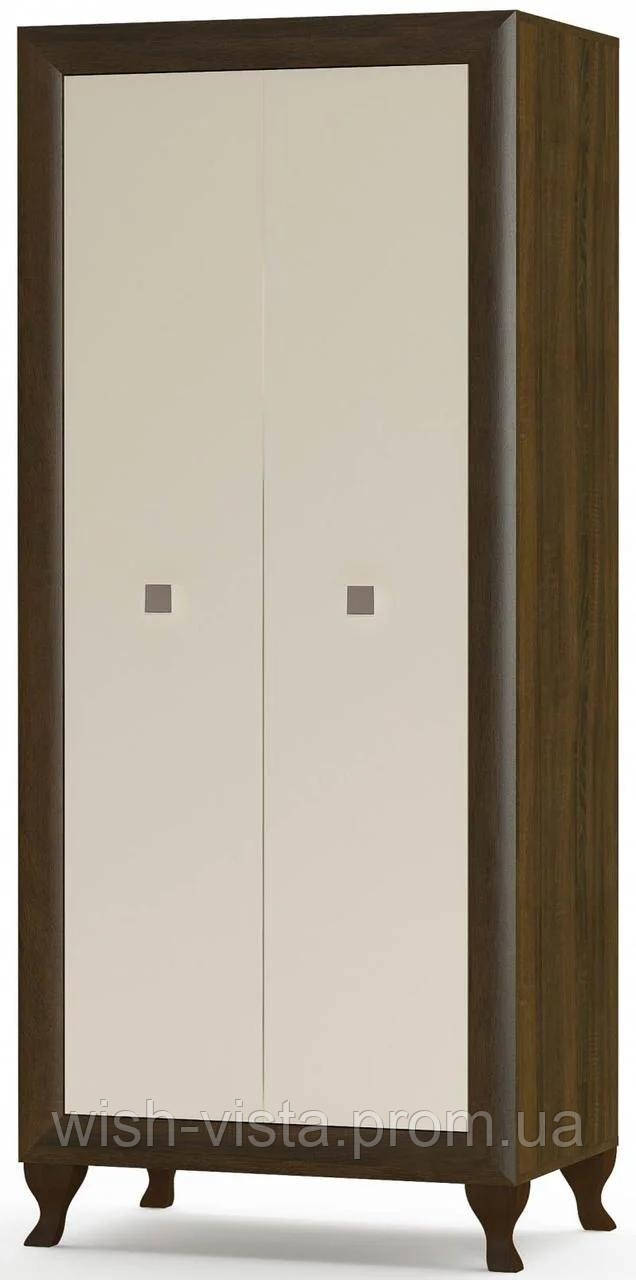 Шафа Меблі Сервіс 2Д Парма (95.9х40х199.5 см) Дуб шоколадний + Крем, фото 1