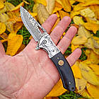 Ніж складаний з дамаської сталі D- 200 (Дамаск), фото 3