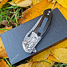 Ніж складаний з дамаської сталі D- 200 (Дамаск), фото 5